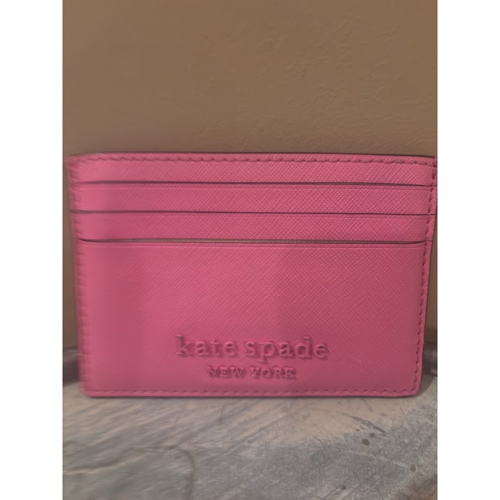 Kate Spade Schuyler Small Slim Card Holder Baja Rose Pink ‎ Wallet NWT $39